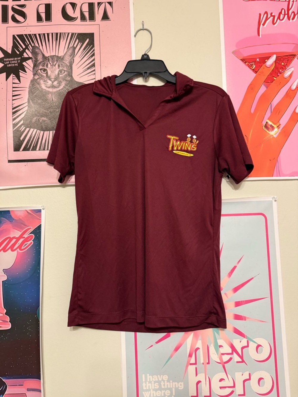 Twins Maroon Short Sleeve Hoodie Polo